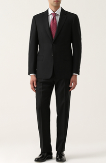 Шерстяной костюм с пиджаком на двух пуговицах Armani Collezioni
