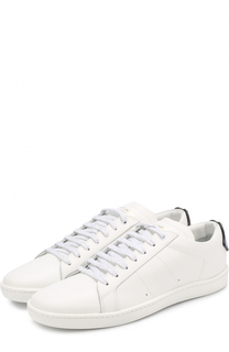 Кожаные кеды Court Classic с аппликациями Saint Laurent