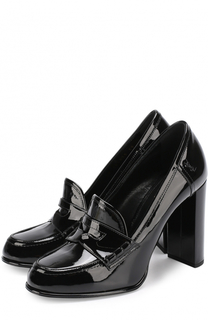 Лаковые туфли Universite на устойчивом каблуке Saint Laurent