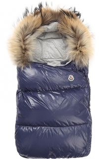 Пуховый конверт с меховой отделкой Moncler Enfant