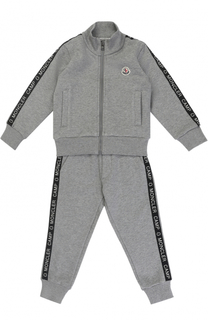 Спортивный костюм из хлопка с контрастной отделкой Moncler Enfant