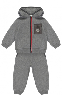 Спортивный костюм из хлопка с капюшоном Moncler Enfant