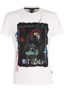 Хлопковая футболка с аппликацией Just Cavalli