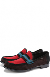 Замшевые лоферы Genova с контрастной отделкой Dolce &amp; Gabbana