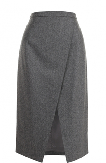 Шерстяная юбка-миди с высоким разрезом Michael Kors