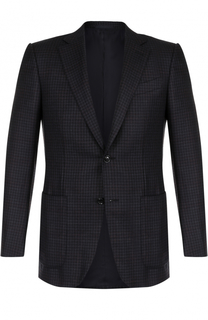 Шерстяной однобортный пиджак с принтом Ermenegildo Zegna