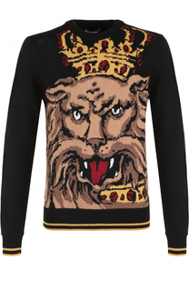 Шерстяной джемпер с круглым вырезом Dolce &amp; Gabbana