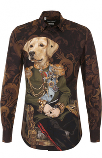 Хлопковая рубашка с принтом Dolce &amp; Gabbana