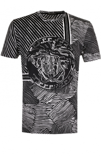 Хлопковая футболка с принтом Versace