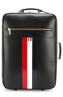 Кожаный дорожный чемодан с контрастным принтом Thom Browne