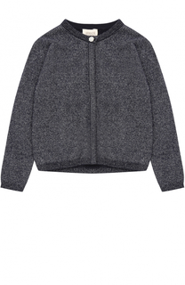 Вязаный кардиган с металлизированной отделкой и кристаллами Armani Junior