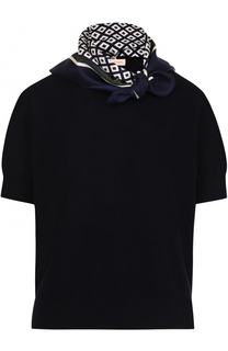Шерстяной топ с укороченным рукавом и платком Tory Burch