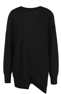 Шерстяной пуловер свободного кроя с круглым вырезом Yohji Yamamoto