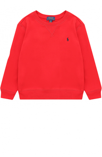Свитшот из хлопка и полиэстера с логотипом бренда Polo Ralph Lauren