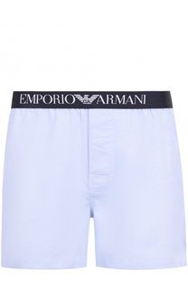 Хлопковые трусы-боксеры с эластичной резинкой Emporio Armani