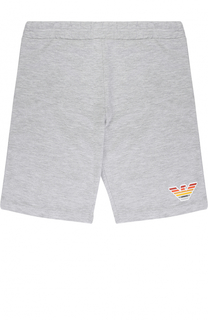 Хлопковые шорты с логотипом бренда Armani Junior