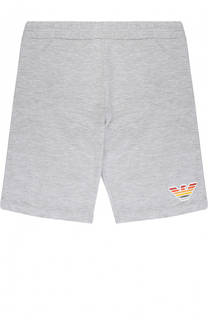 Хлопковые шорты с логотипом бренда Armani Junior