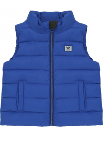 Пуховый жилет на молнии Armani Junior