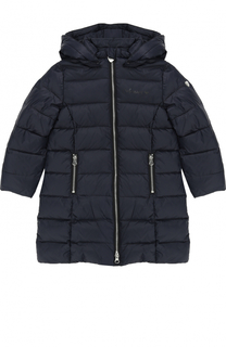 Стеганый пуховик с капюшоном Armani Junior