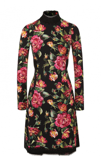 Приталенное мини-платье с цветочным принтом Dolce &amp; Gabbana