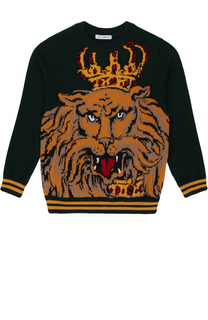 Шерстяной джемпер с круглым вырезом Dolce &amp; Gabbana