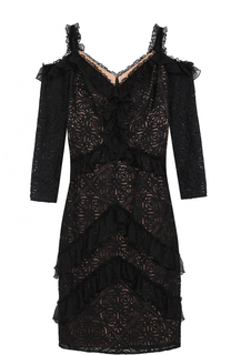 Кружевное облегающее платье с открытыми плечами Tadashi Shoji