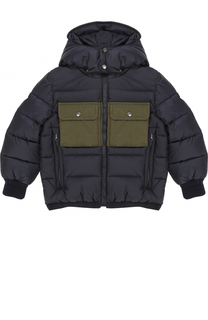 Пуховик с накладными карманами Moncler Enfant