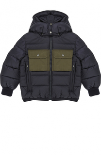 Пуховик с накладными карманами Moncler Enfant