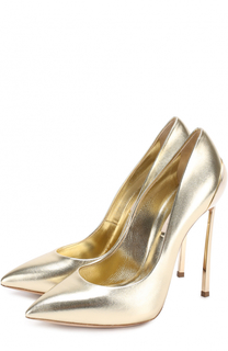 Туфли из металлизированной кожи на шпильке Blade Casadei