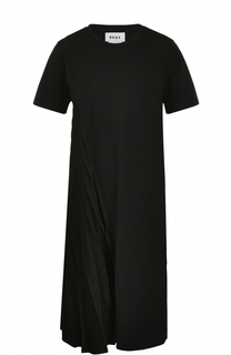 Платье свободного кроя с плиссировкой DKNY