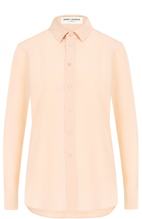 Шелковая блуза прямого кроя Saint Laurent