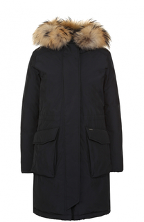 Пуховая парка с меховой отделкой капюшона Woolrich