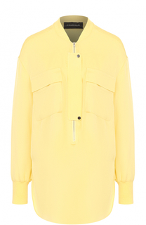 Шелковая блуза свободного кроя с накладными карманами By Malene Birger