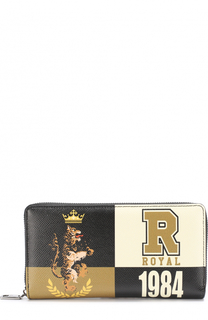 Кожаное портмоне на молнии с отделениями для кредитных карт и монет Dolce &amp; Gabbana