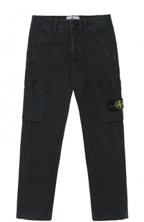 Брюки карго с нашивкой и декоративными потертостями Stone Island