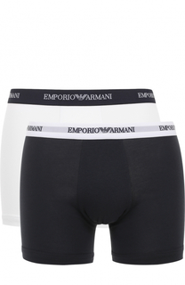 Комплект из двух хлопковых боксеров с эластичной резинкой Emporio Armani