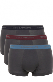 Комплект из трех хлопковых боксеров с эластичной резинкой Emporio Armani