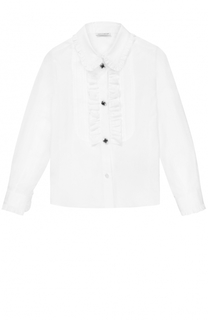 Хлопковая блуза с оборками и декоративными пуговицами Dolce &amp; Gabbana