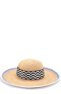 Пляжная шляпа из смеси вискозы и соломы Missoni