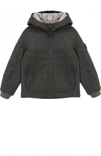 Текстильная куртка с капюшоном и нашивкой Stone Island