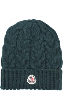 Шерстяная шапка фактурной вязки Moncler Enfant