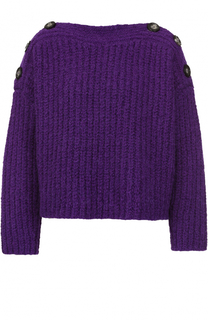 Шерстяной пуловер свободного кроя с вырезом-лодочка Isabel Marant