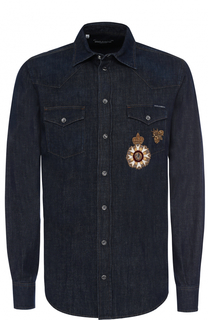 Джинсовая рубашка с аппликацией Dolce &amp; Gabbana