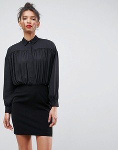 Платье-рубашка мини 2 в 1 ASOS - Черный