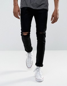Черные рваные джинсы скинни Brave Soul - Черный
