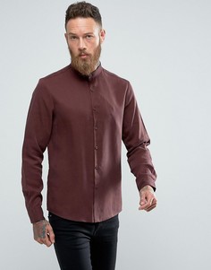 Бордовая рубашка классического кроя из лиоцелла Tencel ASOS - Красный