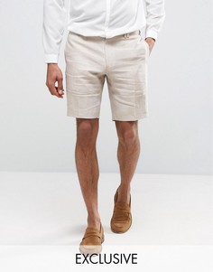 Строгие льняные шорты скинни Noak - Бежевый