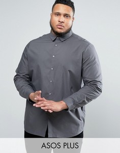 Темно-серая рубашка классического кроя ASOS PLUS - Серый