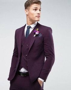 Зауженный пиджак с принтом на подкладке ASOS Wedding - Красный