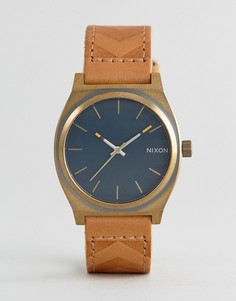 Часы со светло-коричневым кожаным ремешком Nixon Local Time Teller - Рыжий